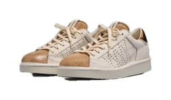 SCARPA ALLACCIATA P01 DONNA IN PELLE E SUEDE LUREX IVORY-GOLD